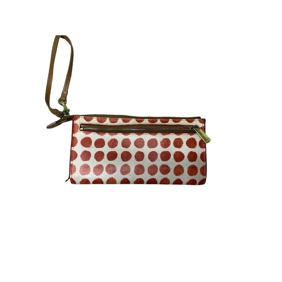 Coach wallet wristlet White with Red Poka Dots Zipper - Picture 5 of 14